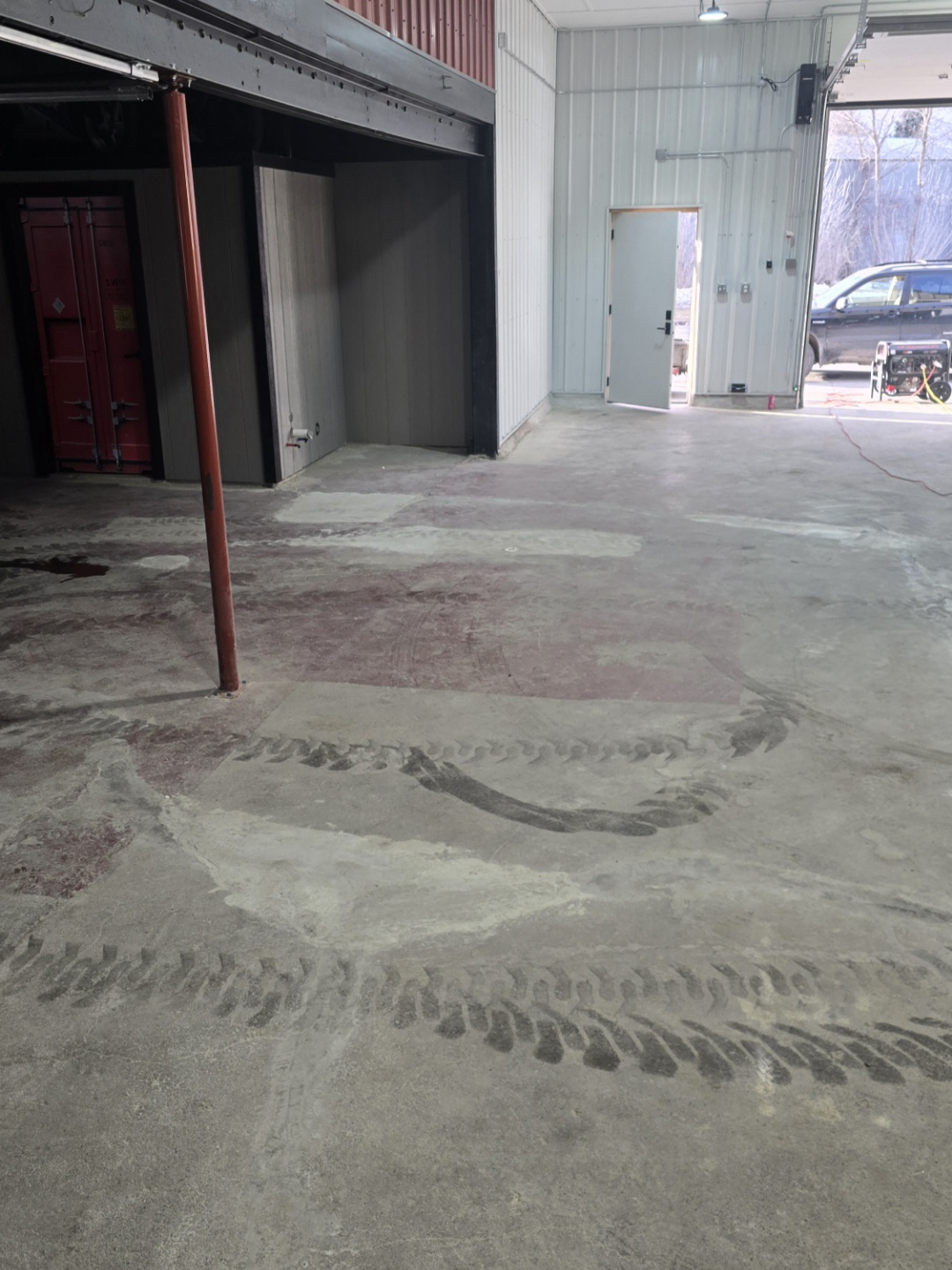 Interior concrete floor before staining